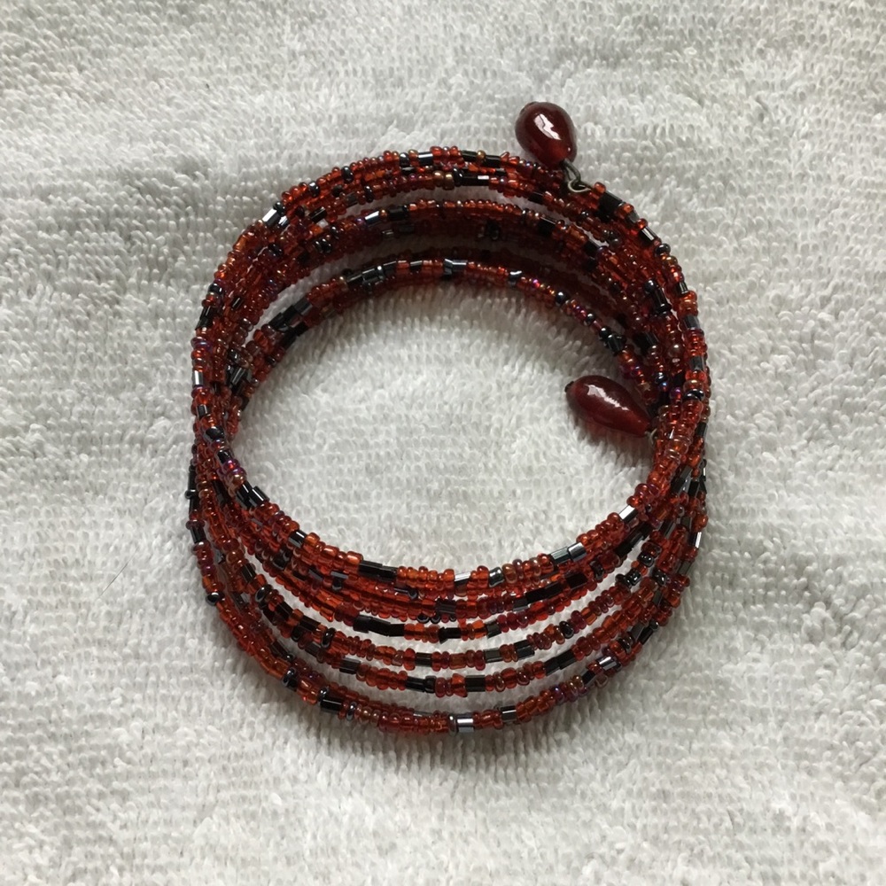 Glass bead wrap bracelet